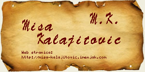 Miša Kalajitović vizit kartica
